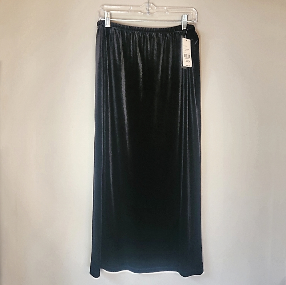 Brand New Velvety Black Maxi Skirt